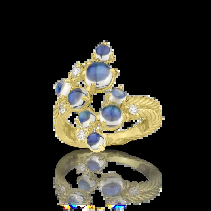 Paul Morelli Moonstone & Diamond Bubble Bypass Ring