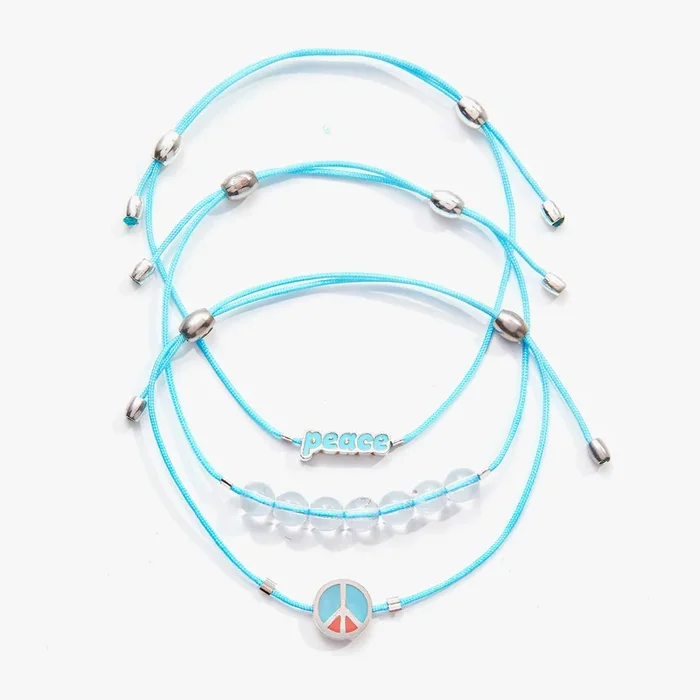 Peace Cord Bracelets, Set of 3