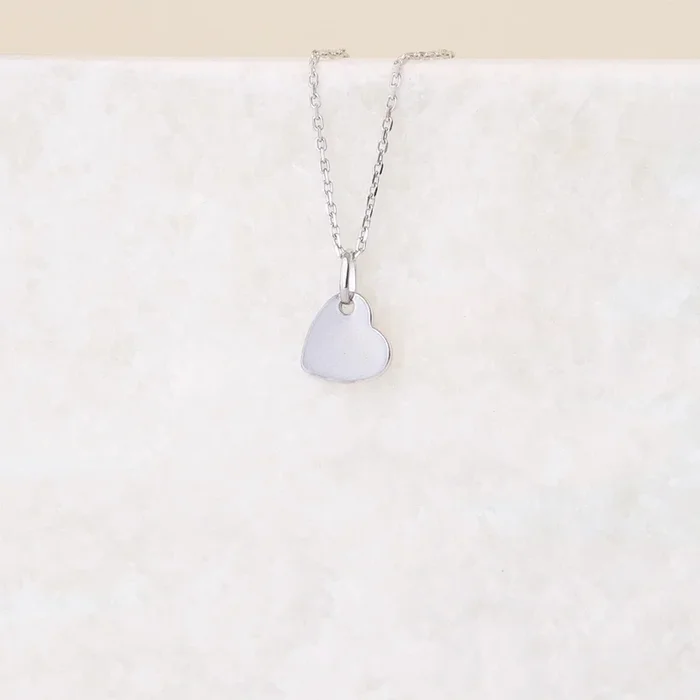 Pendant inclined heart 10mm silver to engrave