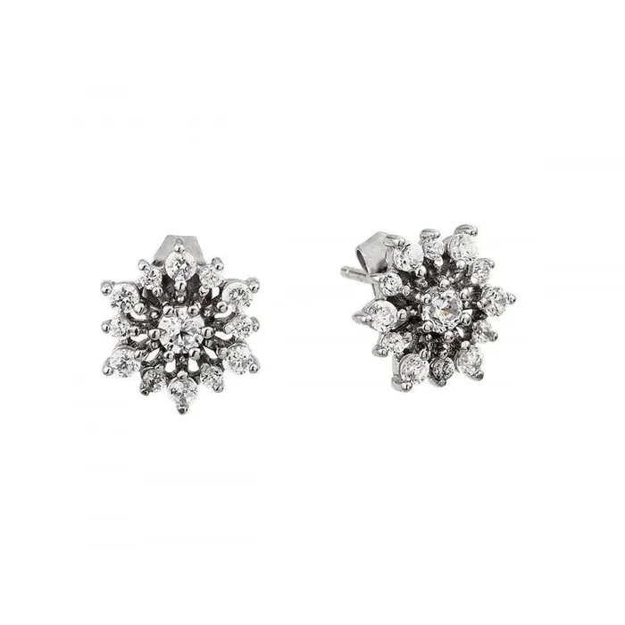 Pendientes de estrella de circonita cúbica bañados en rodio de plata 925 – BGE00435