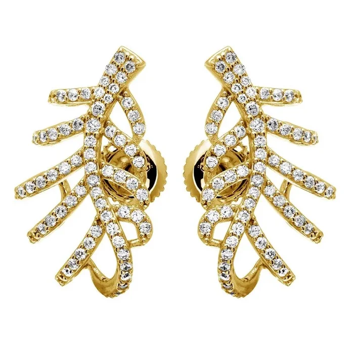 Pendientes de plata de ley 925 bañados en oro con circonitas cúbicas – GME00060GP