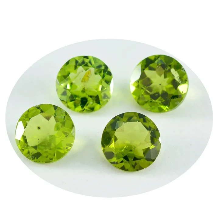 Peridot 1PC Large 12×12 MM Round Faceted Green High-Quality Semi Precious Loose Gemstones