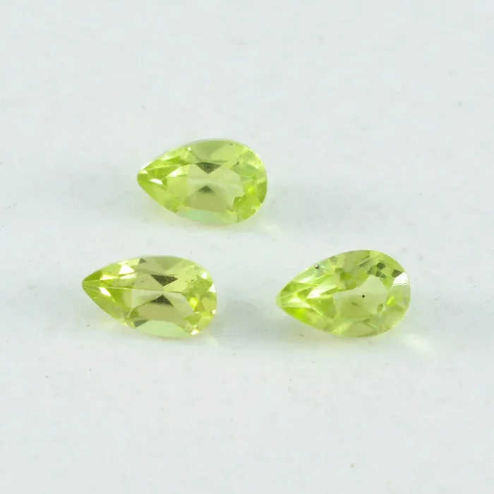 Peridot 1PC Small 6×8 MM Pear Faceted Green Natural Semi Precious Gems