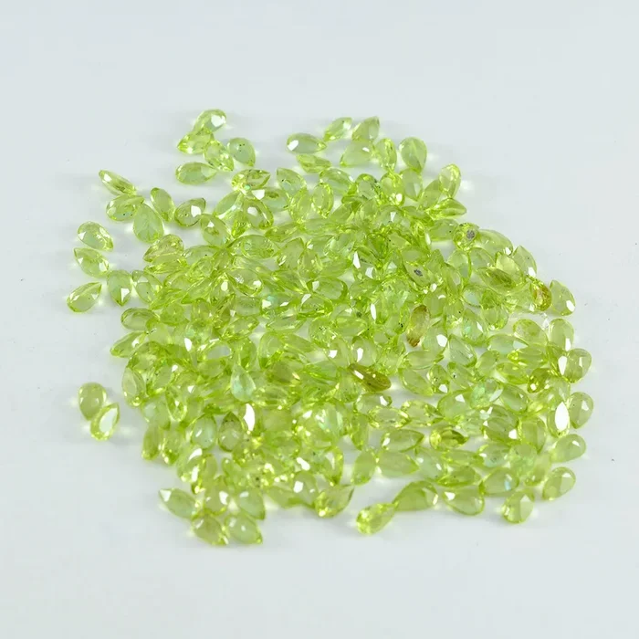 Peridot 1PC Tiny 4×6 MM Pear Faceted Green Fine Semi Precious Loose Gemstone