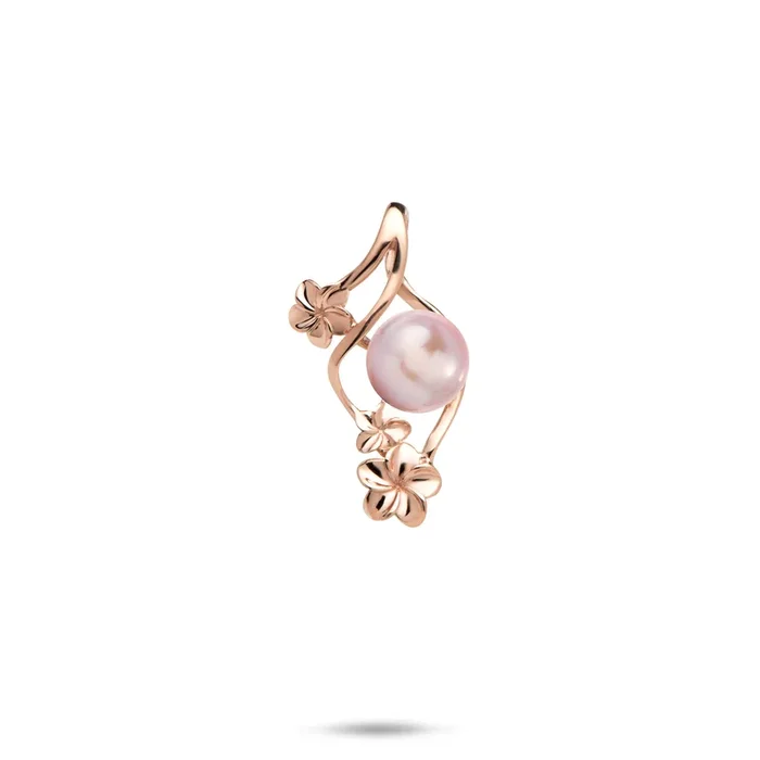 Pick A Pearl Plumeria Pendant in Rose Gold – 22mm