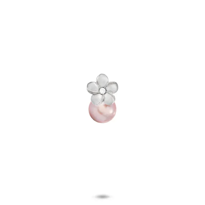 Pick A Pearl Plumeria Pendant in Sterling Silver – 8mm