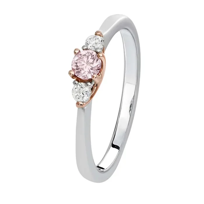 Pink Kimberley Diamond 18ct White and Rose Gold 1/4 Carat Diamond Ring