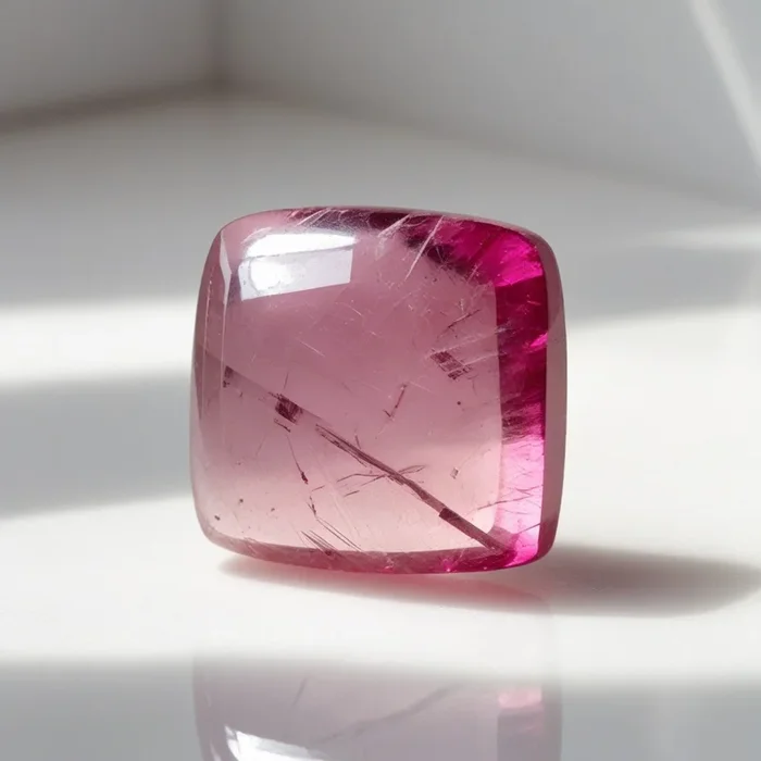 Pink Tourmaline 1PC Tiny 6×6 MM Cushion Cabochon Pink Polished semi Precious Precious Gemstone