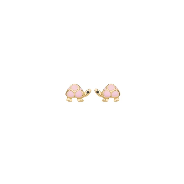 Pink Turtles earrings in yellow gold | LEPAGE