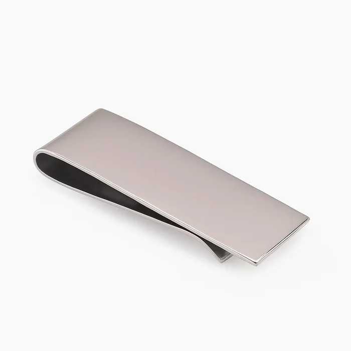 Pinza para billetes clásica de acero inoxidable rodiado (18,5 mm x 57 mm) – SSM00020