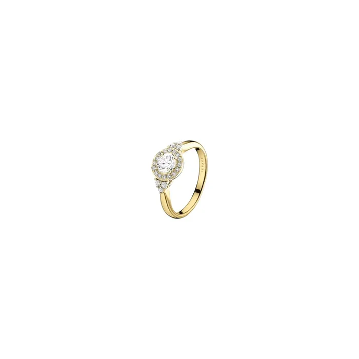 Pompadour engagement ring yellow gold diamonds | LEPAGE