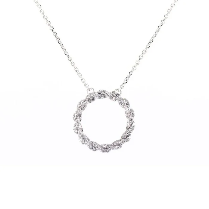Pre-Owned Kay 1/4ct Diamond Open Circle Pendant in 10k White Gold