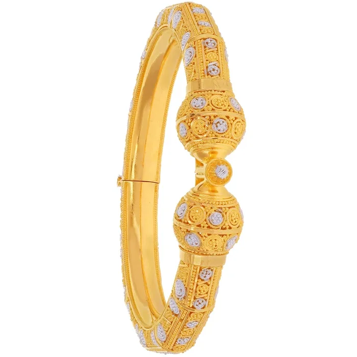 Precious Two tone Pipe Kara in 22K Gold