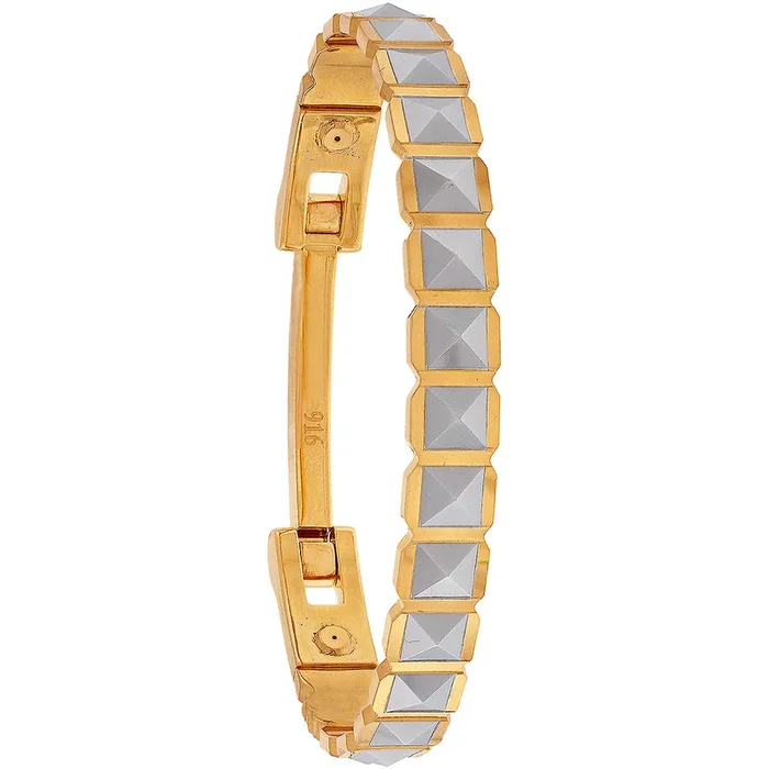 Precious Two tone Yume Cuff Bracelet in 22K Gold