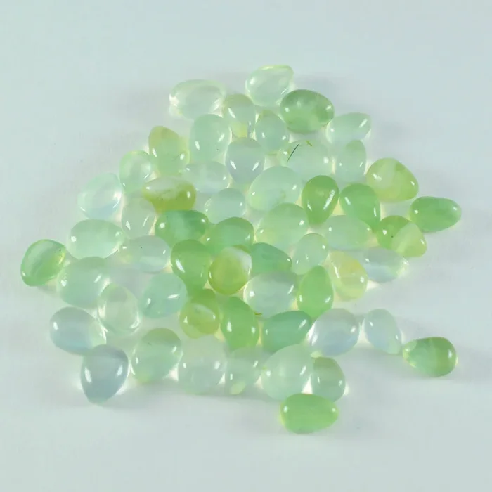 Prehnite 10PC Tiny 3×5 MM Pear Cabochon Green Natural semi Precious Loose Gemstone