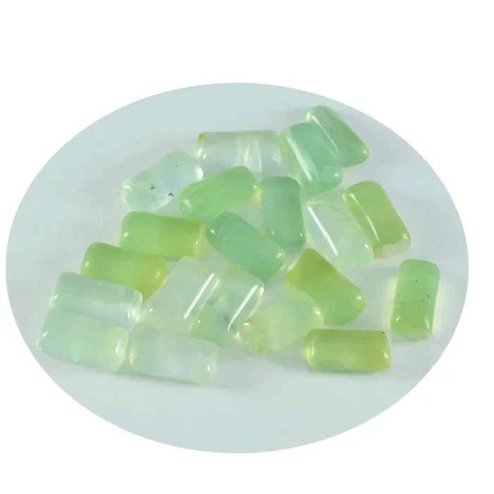 Prehnite 10PC Tiny 4×8 MM Baguette Cabochon Green Splendid semi Precious Loose Gemstone