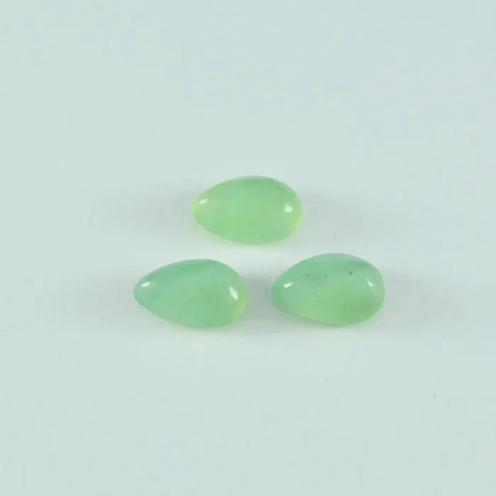 Prehnite 1PC Large 10×12 MM Pear Cabochon Green Lustrous semi Precious Gems
