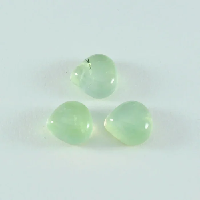 Prehnite 1PC Large 11×11 MM Heart Cabochon Green Superior semi Precious Loose Gemstone