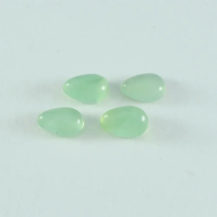 Prehnite 1PC Medium 8×10 MM Pear Cabochon Green Polished semi Precious Loose Gemstones