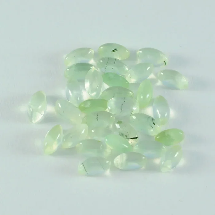 Prehnite 1PC Small 5×10 MM Marquise Cabochon Green High-Quality semi Precious Loose Gemstones