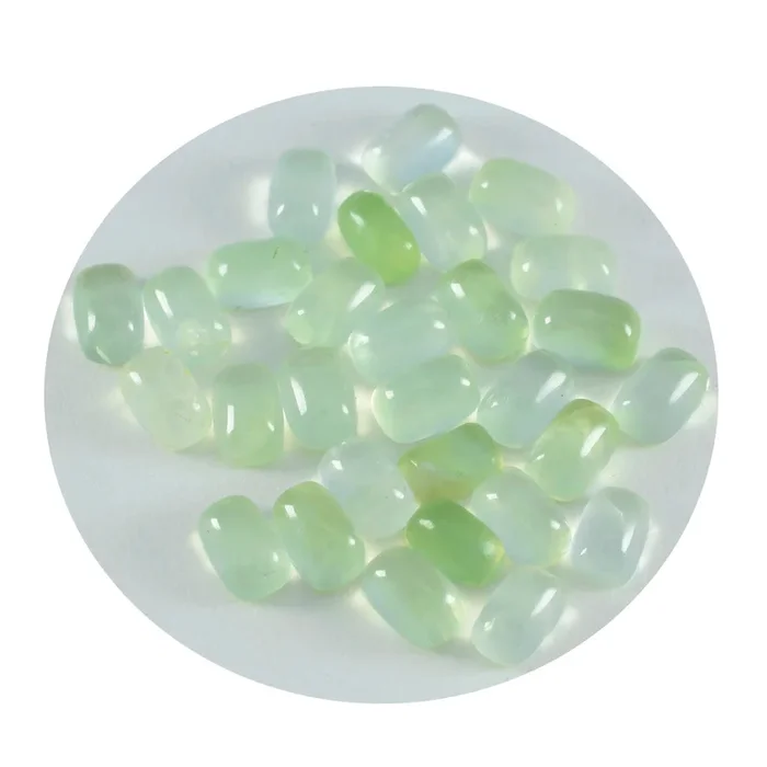Prehnite 1PC Small 6×8 MM Emerald Cabochon Green Polished semi Precious Loose Gemstones