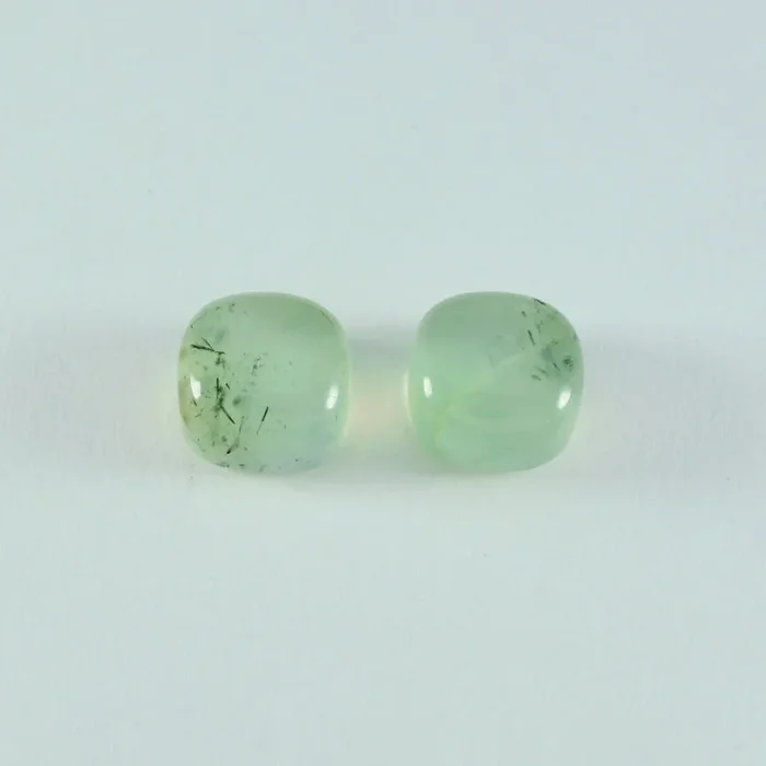 Prehnite 1PC Small 8×8 MM Cushion Cabochon Green Fiery semi Precious Semi Precious Gemstone