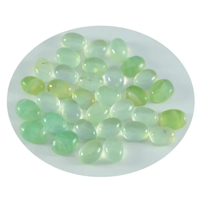 Prehnite 1PC Tiny 5×7 MM Oval Cabochon Green Shine semi Precious Precious Gemstone