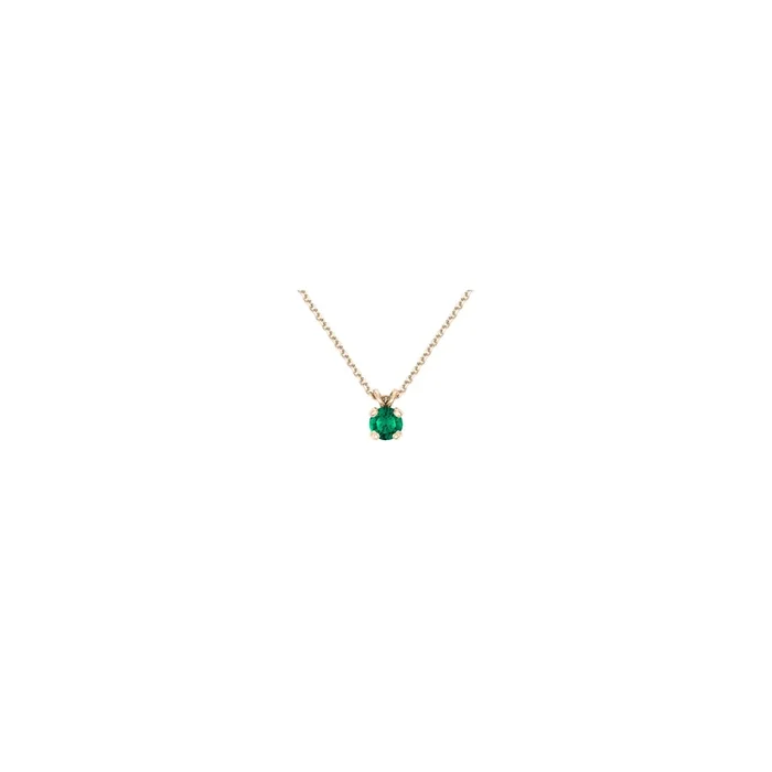 Présage necklace in rose gold and emerald | LEPAGE