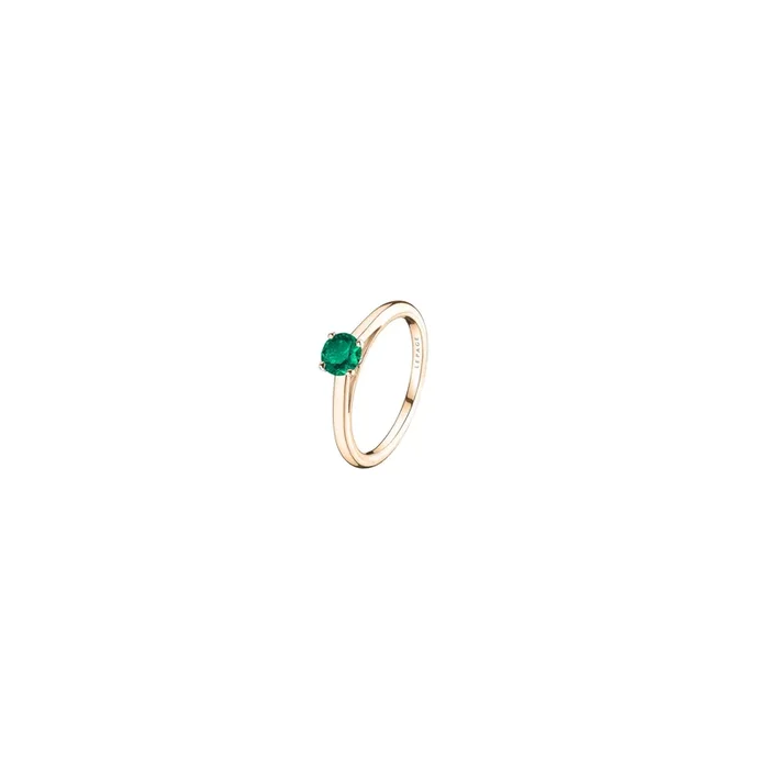 Promesse engagement ring in rose gold and emerald | LEPAGE