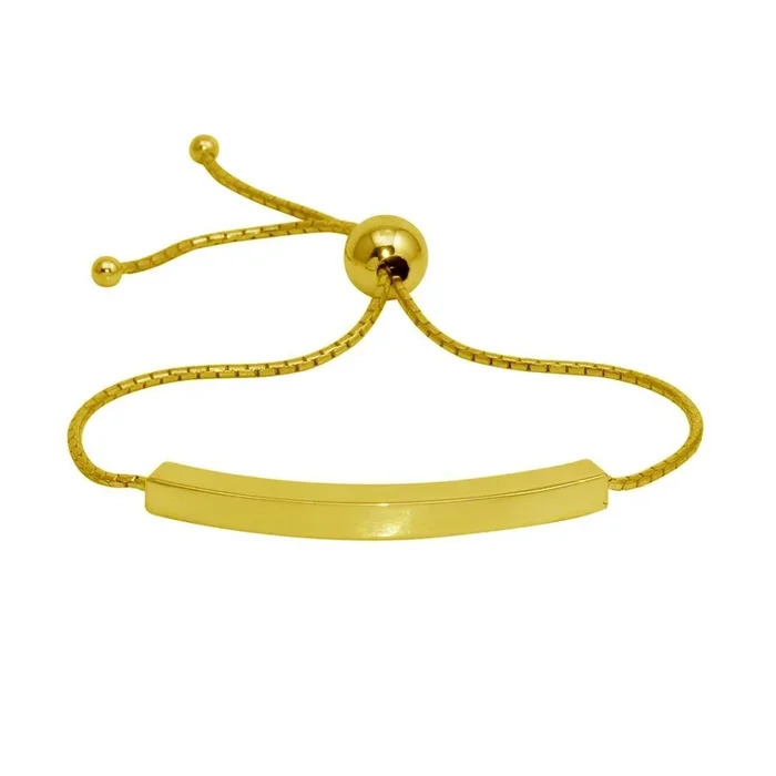 Pulsera de barra de lazo de plata de ley 925 bañada en oro – DIB00071GP