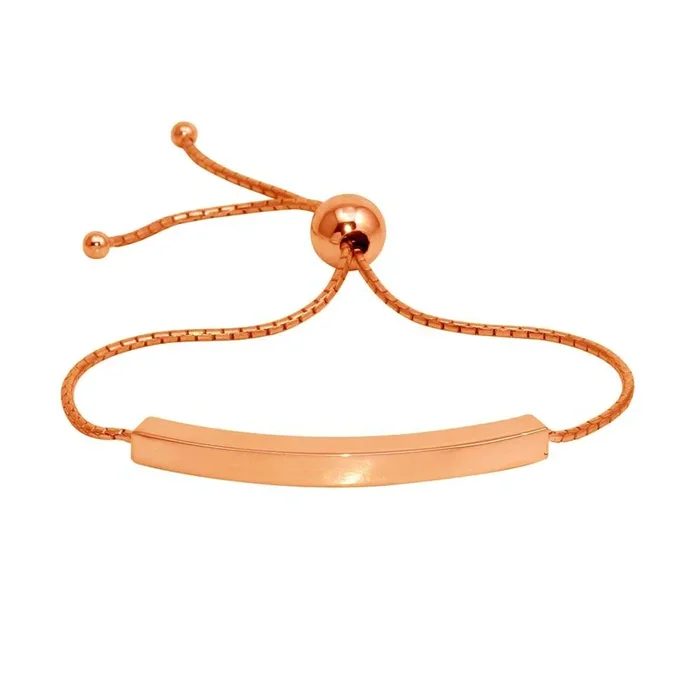 Pulsera de barra de lazo de plata de ley 925 bañada en oro rosa – DIB00071RGP