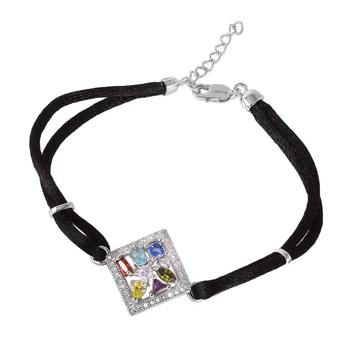 Pulsera de plata 925 con circonitas multicolores – BGB00219