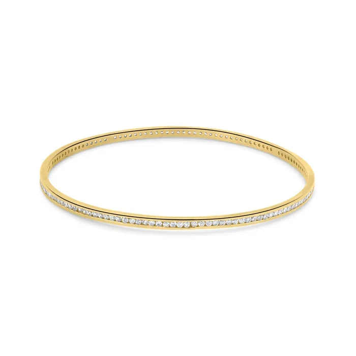 Pulsera de plata de ley 925 bañada en oro con circonitas cúbicas transparentes de 2,8 mm – SPB00020GP