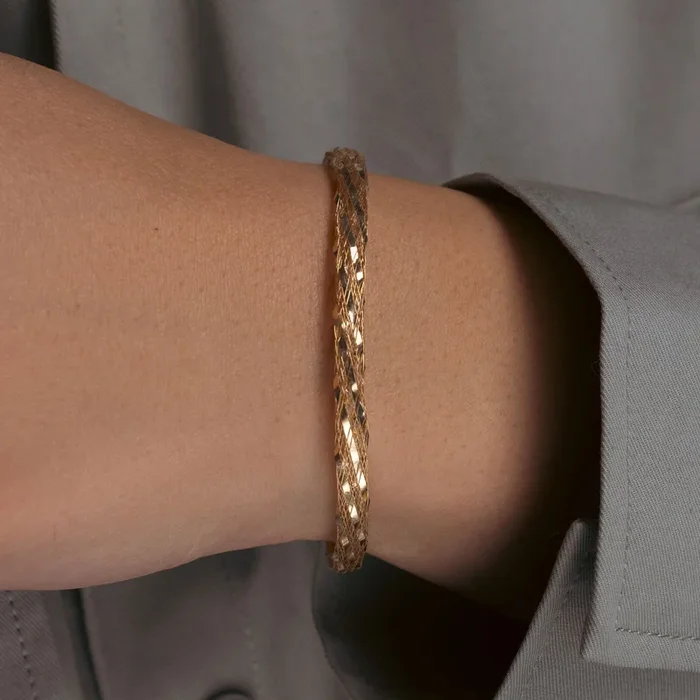 Pulsera Italiana Red Plata 925 Chapada Oro – ITB00094GP