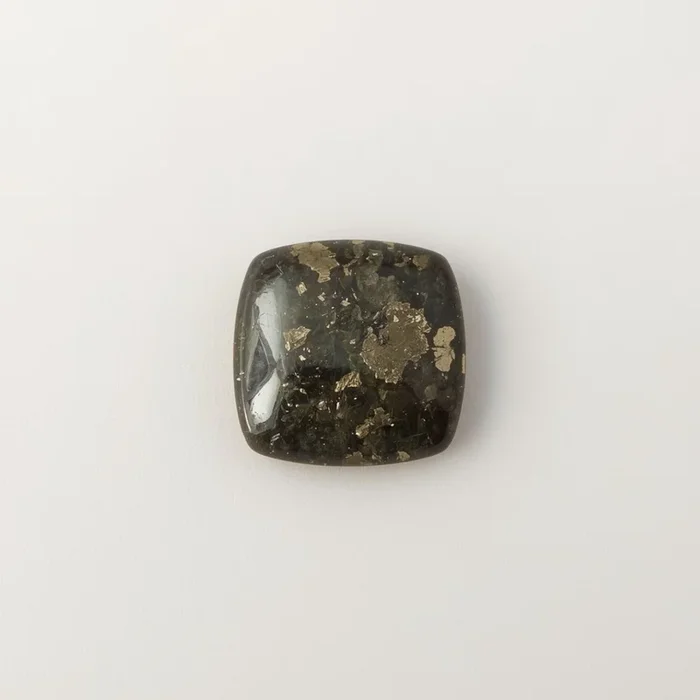 Pyrite 1PC Medium 9×9 MM Square Cabochon Gray Brilliant semi Precious Loose Gems