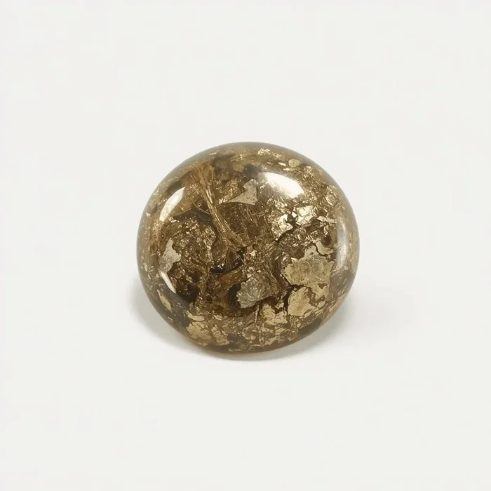 Pyrite 1PC Small 8×8 MM Round Cabochon Gray Polished semi Precious Loose Gems