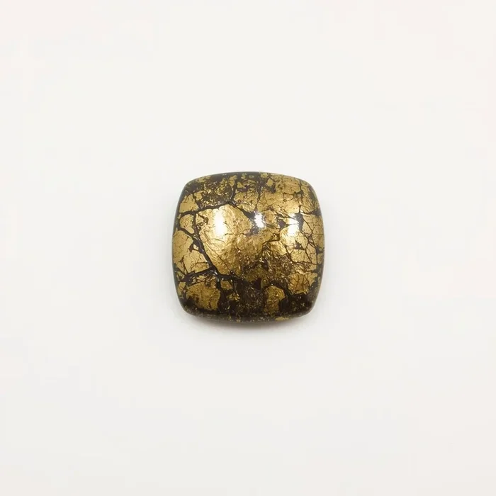 Pyrite 1PC Tiny 6×6 MM Cushion Cabochon Gray Shine semi Precious Precious Gemstone