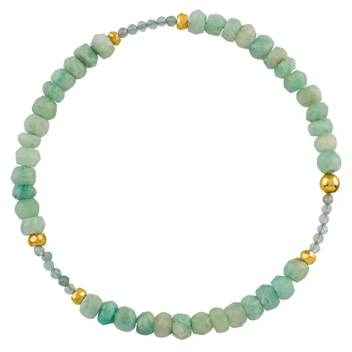 Pyrite’s Booty Bracelet in 5mm Amazonite & 2mm Blue Apatite