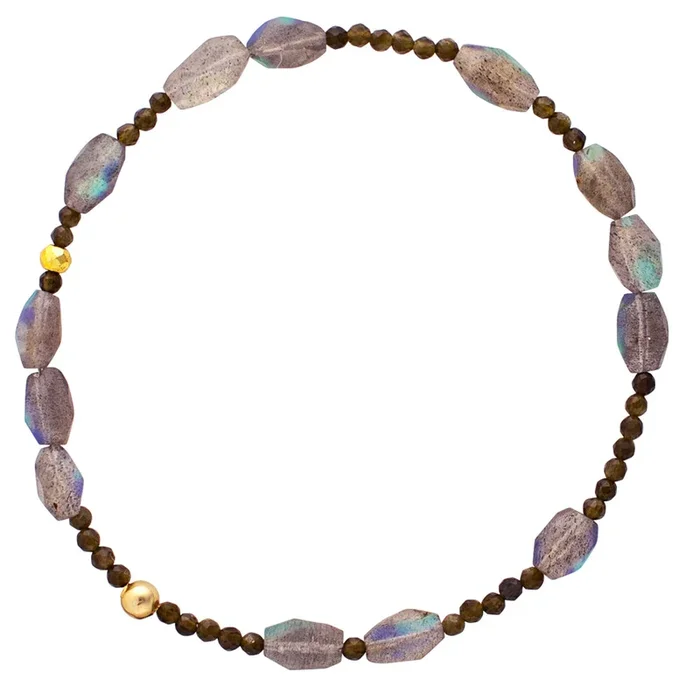 Pyrite’s Booty Bracelet in Labradorite and Golden Obsidian