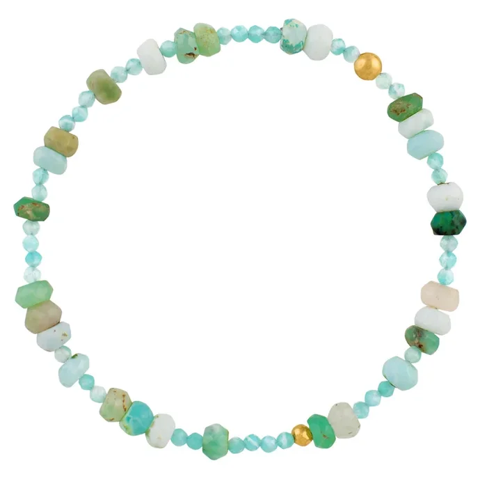 Pyrite’s Booty Bracelet in Mixed Amazonite & Peruvian Opal