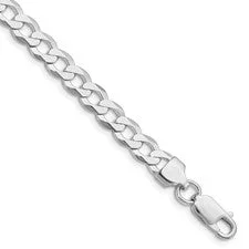 QUALITY GOLD Sterling Silver Flat Curb Chain