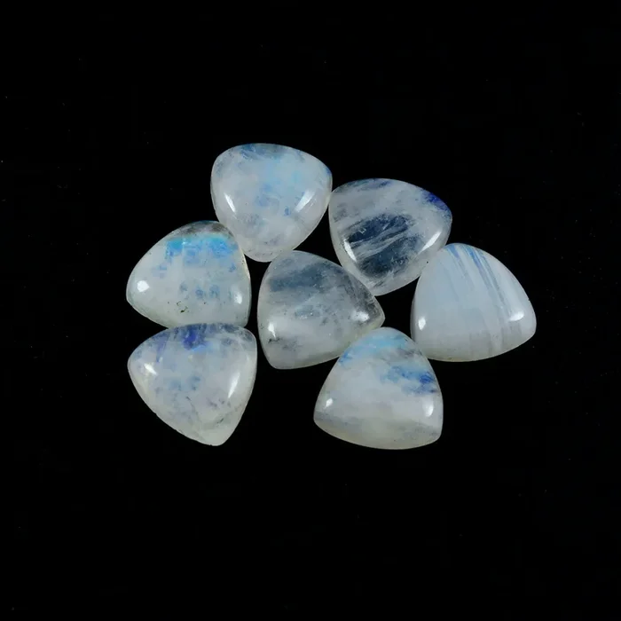 Rainbow Moonstone 10PC Tiny 3×3 MM Triangle Cabochon White Pure semi Precious Loose Gems