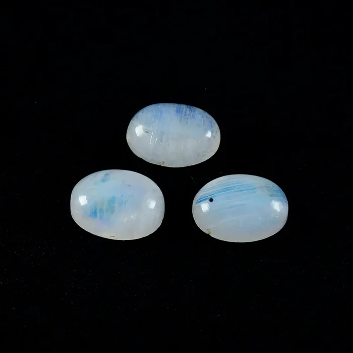 Rainbow Moonstone 1PC Large 10×12 MM Oval Cabochon White High-Quality semi Precious Precious Gemstone