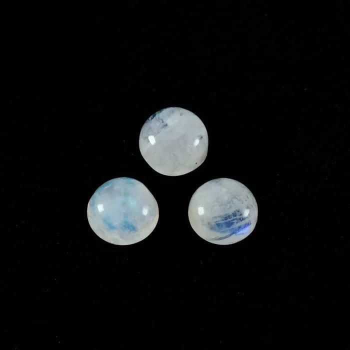Rainbow Moonstone 1PC Large 11×11 MM Round Cabochon White Brilliant semi Precious Loose Gems