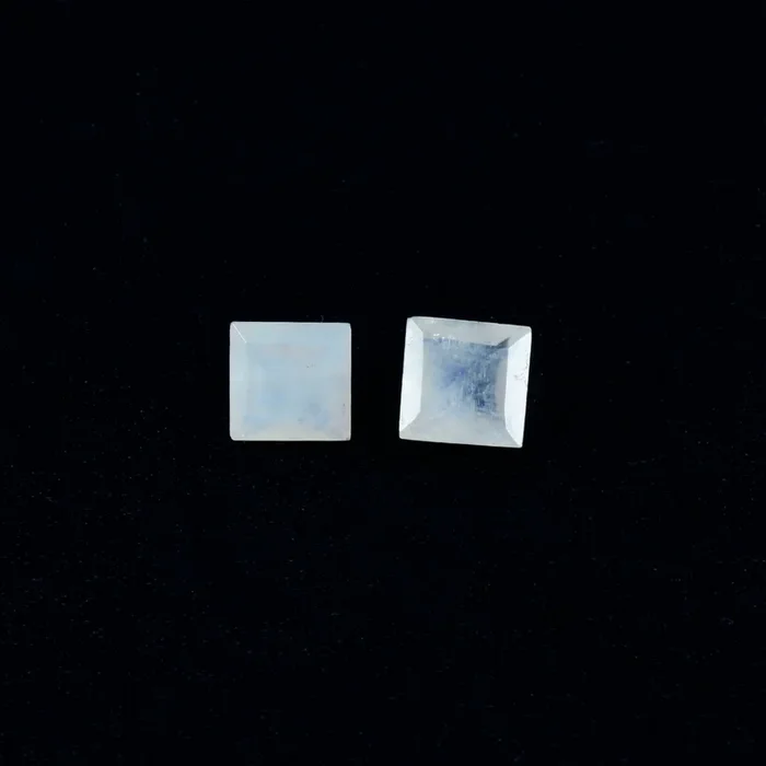 Rainbow Moonstone 1PC Large 11×11 MM Square Faceted White Fine Semi Precious Loose Gemstone