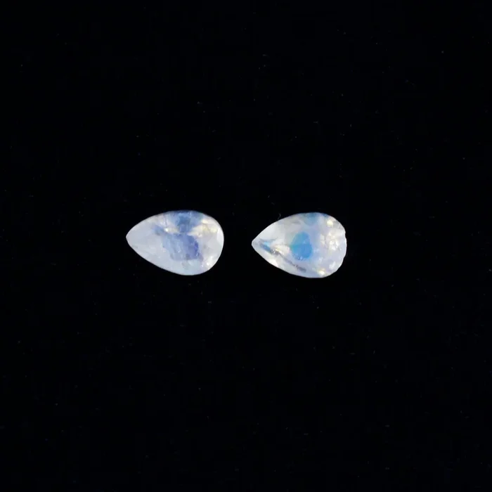 Rainbow Moonstone 1PC Medium 7×10 MM Pear Faceted White Brilliant Semi Precious Loose Gems