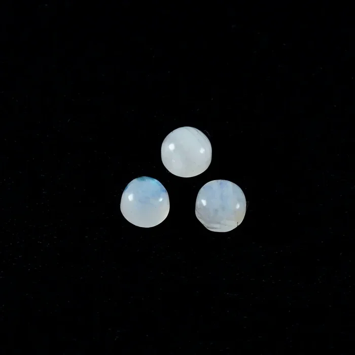Rainbow Moonstone 1PC Tiny 6×6 MM Round Cabochon White Natural semi Precious Loose Gemstone
