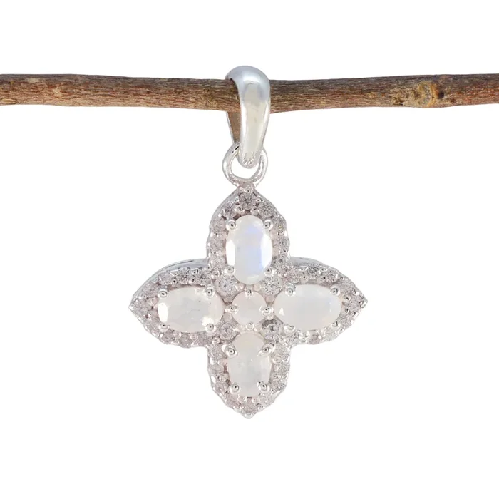 Rainbow Moonstone Tiny Australian Silver multiple Zoe Trendy White Pendant Jewelry