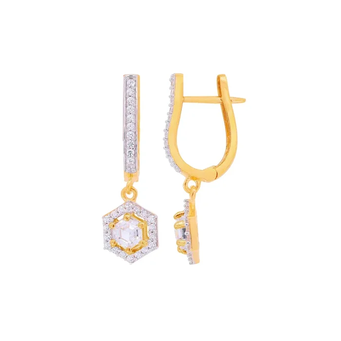 Ravishing Clipon Earrings With CZ in 22K Gold