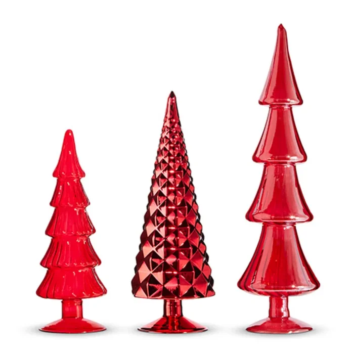 Raz Imports Red Glass Tree